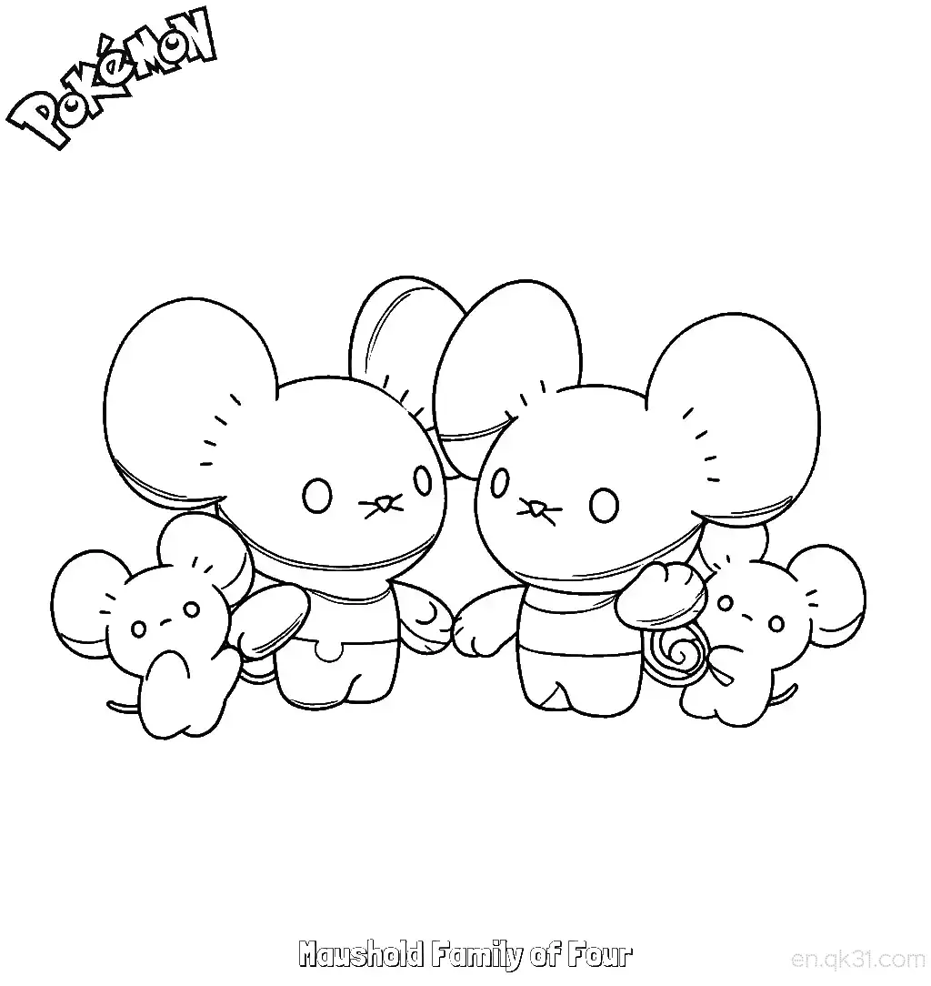 Maushold Family of Four Coloring Page - Free Printable Pokemon Coloring Sheets – Free Printable Coloring Page for Kids and Adults